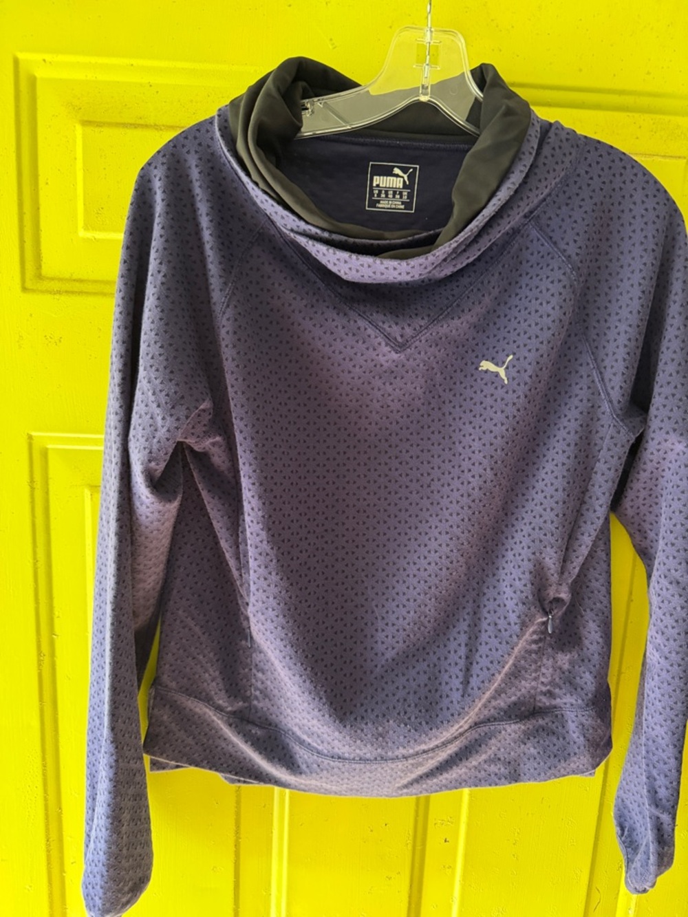 Puma Purple Perforated Cowl-Neck Pullover